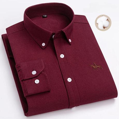 New in shirt oversize 6xl long-sleeve shirts for men 100%cotton Oxford tops slim fit formal plain shirt fashion office clothes