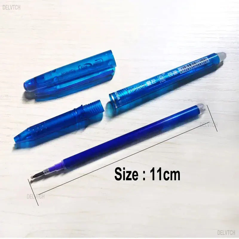 DELVTCH Erasable Gel Pen 0.7mm 0.5mm Bullet Tip Blue Black Red Color Ink Refill Rods Writing Drawing Painting Washable Handle