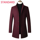 2023 New Autumn and Winter High-end Brand Fashion Boutique Warm Men's Pure Color Casual Business Woolen Woolen Coat Windbreaker