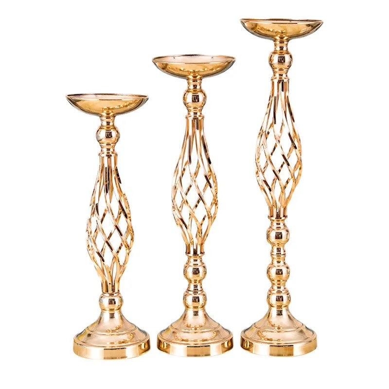 Table Candle Holder Arrangement Gold Iron Vase Twisted Path Candle Holder Wedding Flower Wedding Props Home Furnishings