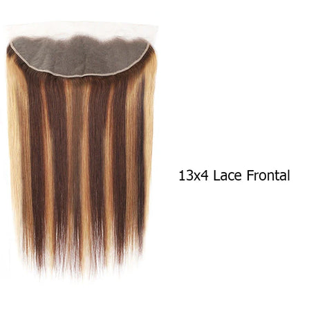 13x4 Lace Frontal Transparent Lace Pre-Plucked Black Brown Grey Straight Remy Human Hair Ombre 1B 613 Platinum Blonde MogulHair