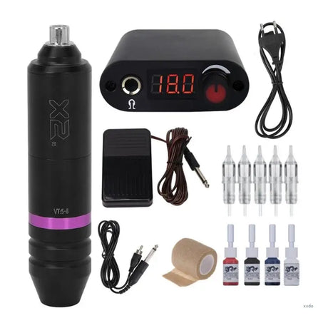 Tattoos Machine Kit Digital Screen Tattoos Power Supply Pen Ink Set Permanent Makeup Machine with Cartridge Needles Set