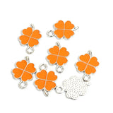 Dopamine Four-leaf Clover Enamel Charms 20pcs DIY Necklace Bracelet Earrings Keyring Amulet Pendants Creative Gift Accessories