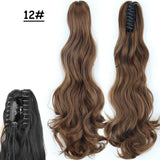 Synthetic Claw Clip On Ponytail Hair Extensions Long Straight 24" Heat Resistant Pony Tail HairPiece BlackBrown Blonde Hairstyle