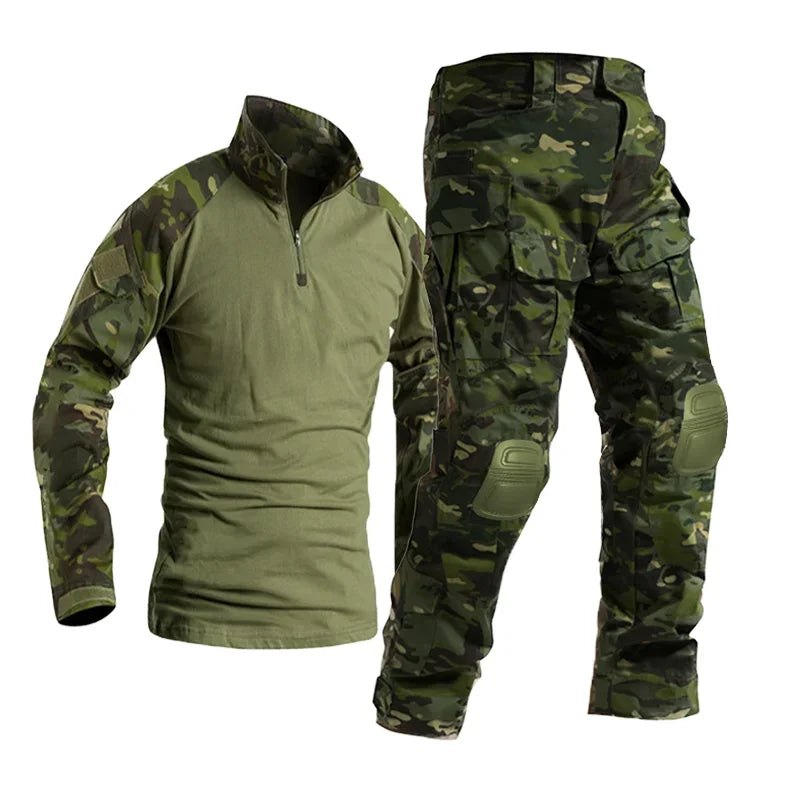 Airsoft Paintball Work Clothing Military Shooting Uniform Tactical Combat Camouflage Shirts Cargo Knee Pads Pants Army Suits