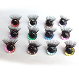 20pcs Toy Eyes Eyelash 12-35mm Doll Toy Safety Eye Crystal Eye DIY Plush DIY Doll Making Baby Eyelashes for Stereo Crystal Eyes