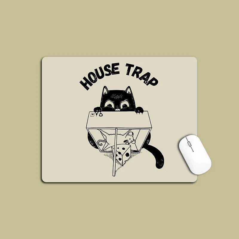 Mouse Mat Cat Mause Pad Cute Cartoon Gaming Pad Anti-slip Padding Office Accessories for Desk Simple Mousepad Small Table Pads