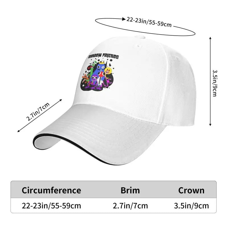 Custom Cute Rainbows Friend Play Gamer Baseball Cap for Men Women Breathable Dad Hat Streetwear