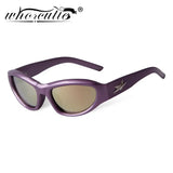 Steampunk Cat Eye Purple Mirror Sunglasses Women Brand Rectangle y2k Trendy Sport Cycling Shades Eyewear Star Rivets Sun Glasses