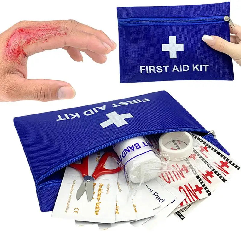 12pcs/set Survival Kit First Aid Kit Waterproof Emergency Bag Portable Compact Safety Supplies With Compartment Medicine Kit