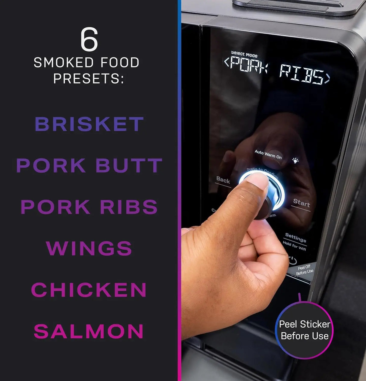 GE Profile Smart Indoor Smoker with Active Smoke Filtration, Precision Smoke Control, 5 Smoke Settings, WiFi Connected