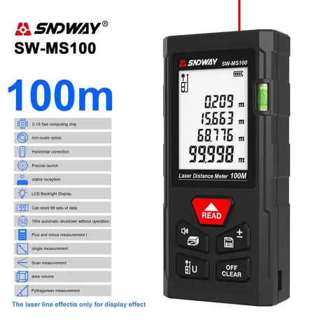 Sndway Laser Distance Meter SW MT4 MS50 MS70 MS100 Digital Rangefinder 40M 50M 70M 100M Range Finder Measuring Tool