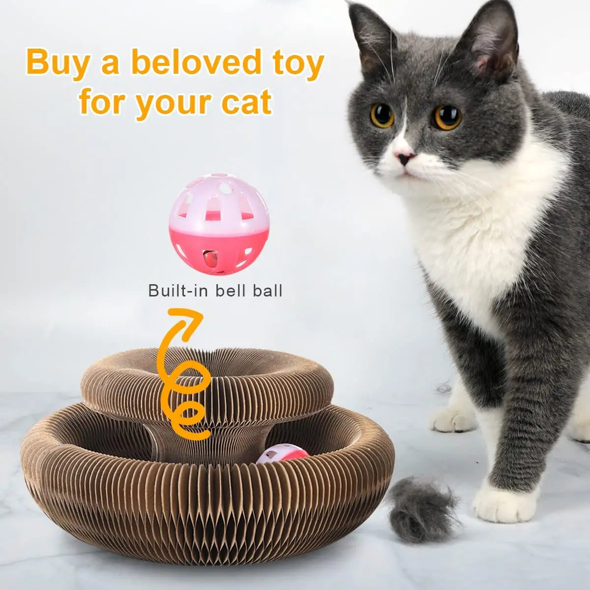 Cat Toy Magic Organ Cat Scratch Board With Bell Interactive Kitten Toy For Cats Grinding Claw Climbing Frame Cat Accessories