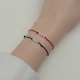 La Monada 14-20cm Frosted Bead Red Thread For Hand 925 Sterling Silver Bracelet For Women Rope Red Thread Bracelets Silver 925