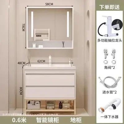 Washbasin Mirror Drawer Wall White Bathroom Cabinets Vanity Luxury Bathroom Cabinets Make Up Organizer Gabinete Room Furniture