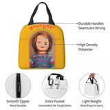 He Wants You For A Best Friend Chucky Lunch Bags Horror Portable Insulated Cooler Child's Play Thermal Picnic Work Lunch Box