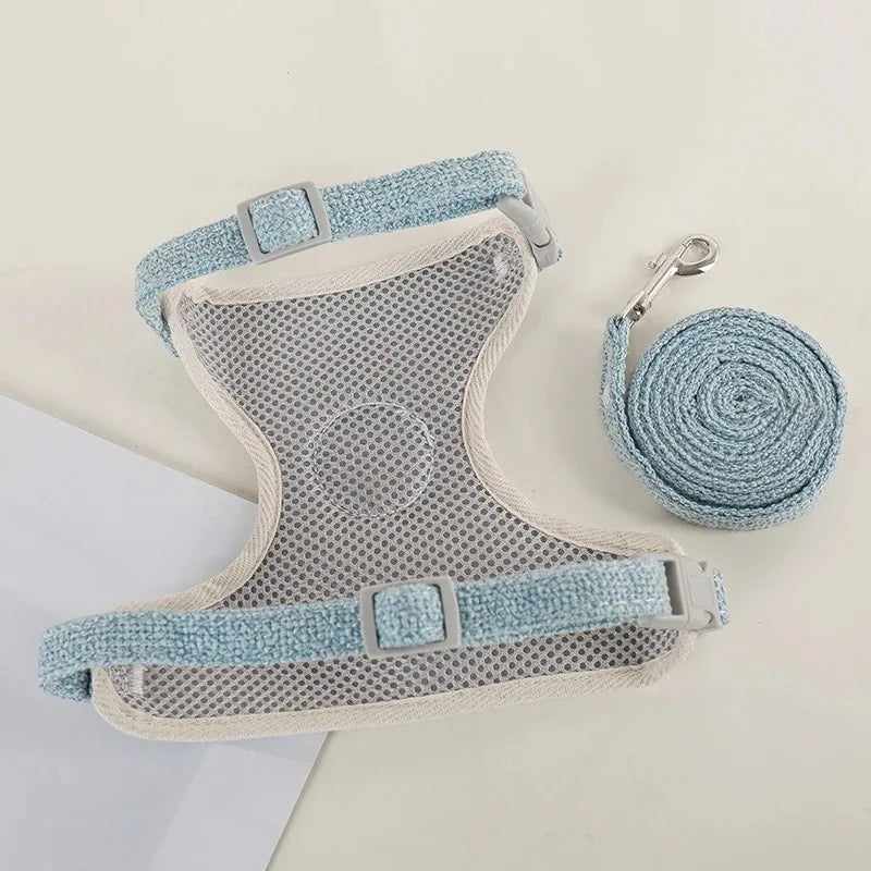 Cute Rabbit Harness Leash Set Bunny Pet Accessories Small Pet Carrier Teddy Bear Cat Leash Rabbit Collar Small Animal Supplies