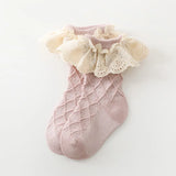 5Pairs/Lot Spring Autumn Baby Girls Socks Newborn Infant Kids Cute Socks Toddler Cotton Lace Flower Short Tube Sock For 0-5Years