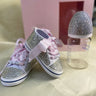 Dollbling Luxury Baby Bottles and Shoes Headband Set Keepsake Diamond Tutu Outfit Red Bottom Little Girl Baptism Shoes