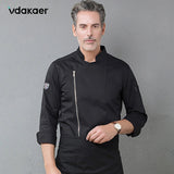 High Quality Black Long Sleeve Master Cook Work Uniforms Restaurant Hotel BBQ Kitchen Workwear Clothing Food Service Chef Tops