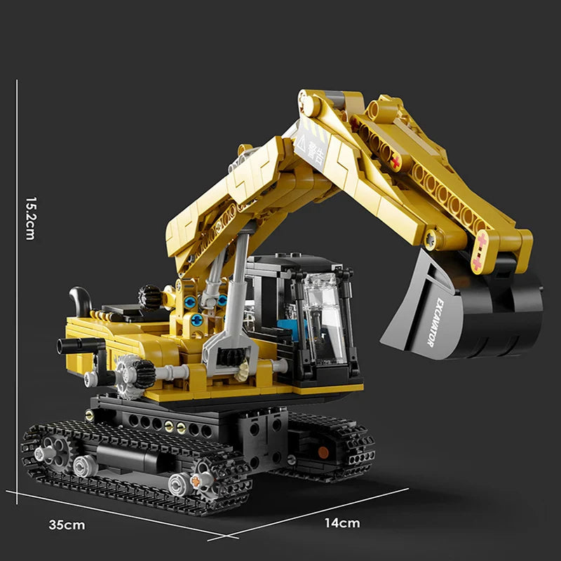 686PCS Bricks Model RC Excavator Building Blocks Set 2.4G City Dual Control Remote And App Programme Toys In Kit To Builld