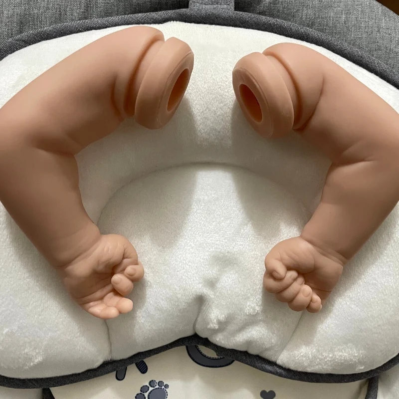 17Inch Unpainted Reborn Baby Doll Kit Unfinished Unassembled Doll Parts With Cloth Body Doll Accessories