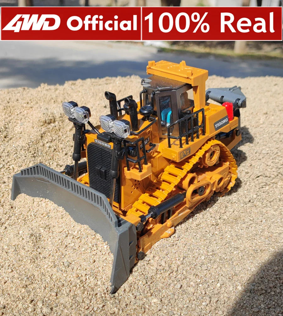 4WD Children Remote Control Excavator RC Car Alloy Dump Truck Bulldozer Engineering Off Road 4x4 Vehicle Boy Girl Toy Kids Gift