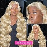 Luvin Blonde 613 HD Transparent 13x6 Lace Front Human Hair Wigs 34Inch Color Brazilian Remy Body Wave 13x4 Frontal Wig For Women