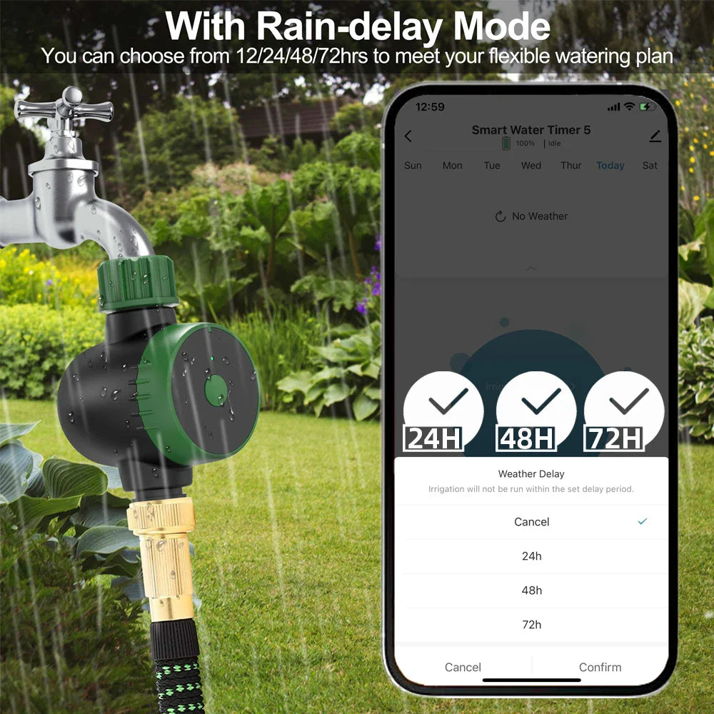 Irrigation Timer Tuya Smart Phone Ip55 Waterproof Blue Tooth Automatic Water Timer Equipment Smart Life Smart Watering Timer