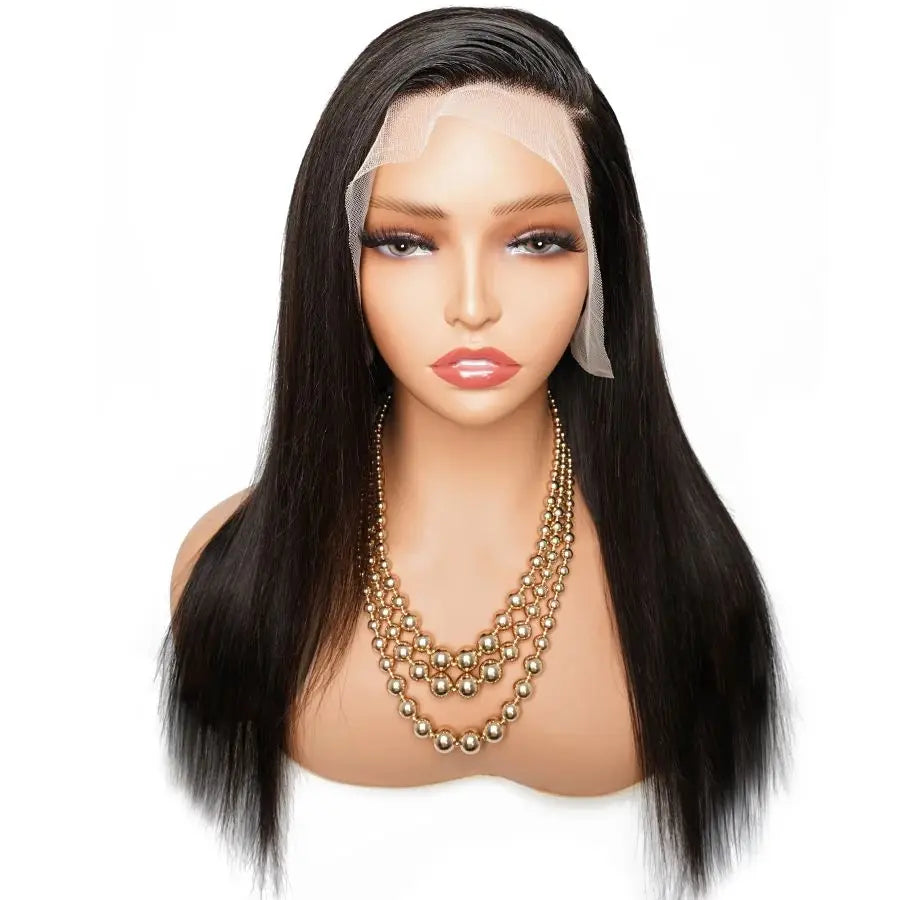 8-20 inch Straight Lace Front Wig Human Hair Wigs For Women Pre-Plucked Transparent Lace 13x4 Free Part Natural Black Bobbi