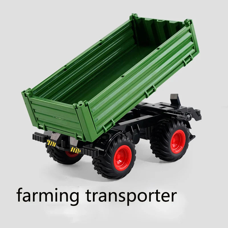 1/24  Remote Control Tractor Trailer 2.4G RC Tractor Simulated Engineering Construction Truck Model Toys Farming Machine