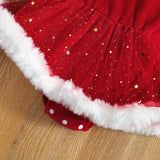 Ma&Baby 0-24M Christmas Baby Red Romper Newborn Toddler Infant Girl Velvet Ruffle Jumpsuit Xmas New Year Costumes D01