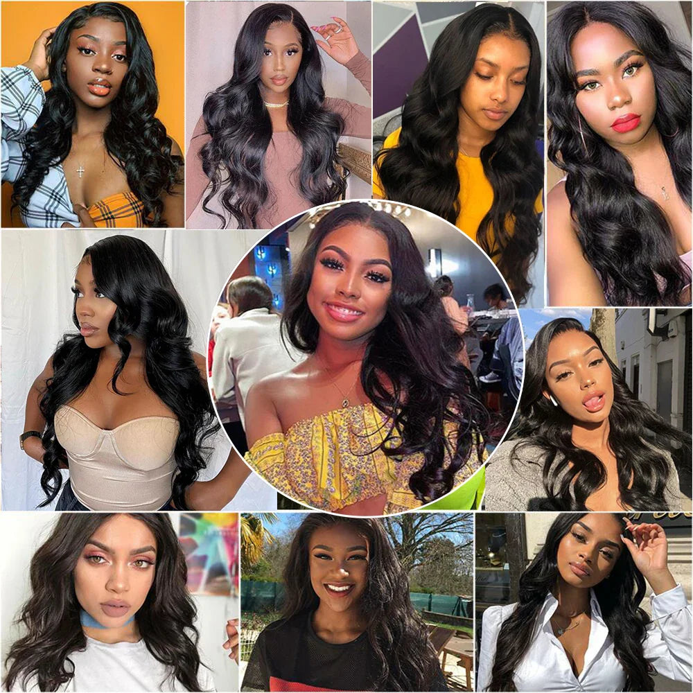 HD Transparent 360 Lace Frontal Wig 13x6 Body Wave Lace Front Human Hair Wigs For Women 32 34 Inch Brazilian 4x4 Closure Wig