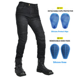 Motorcycle 2023 New Jeans Women Upgrade Silicone Protector Detachable Racing Road Rider Four Seasons Casual Fashion Moto Pants