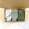 Viola Design 7 PCS Gift Box Cotton Sock Tie Sets Clip Pin Cufflinks Hanky Solid Floral Men Wedding Party Daily Cravat Accessory