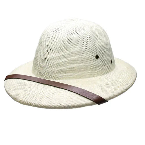 Y2k Parent-child Summer Straw Helmet Pith Sun Hats For Child Women Vietnam War Army Dome Hat Safari Jungle Miners British Cap