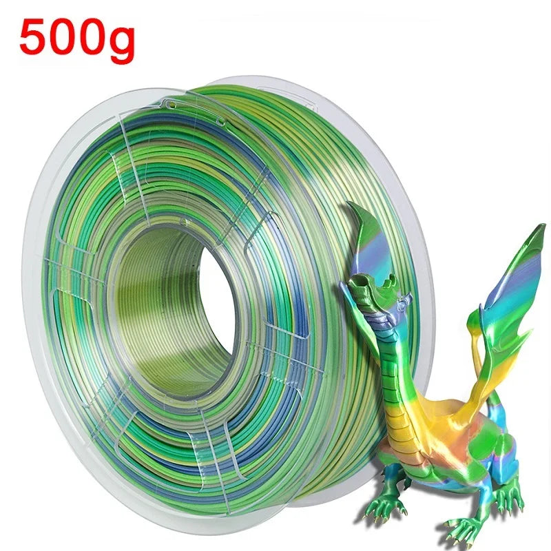 Silk PLA Rainbow Filament 1.75mm 3d Printer Filaments PLA 1kg 500g 250g 3D Pen Printing Plastic Materials Resin Multicolor