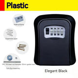 Wall Mount Key Lock Box 4 Digit Password Code Security Lock No Key for Home Office Key Safe Secret Storage Box Organizer