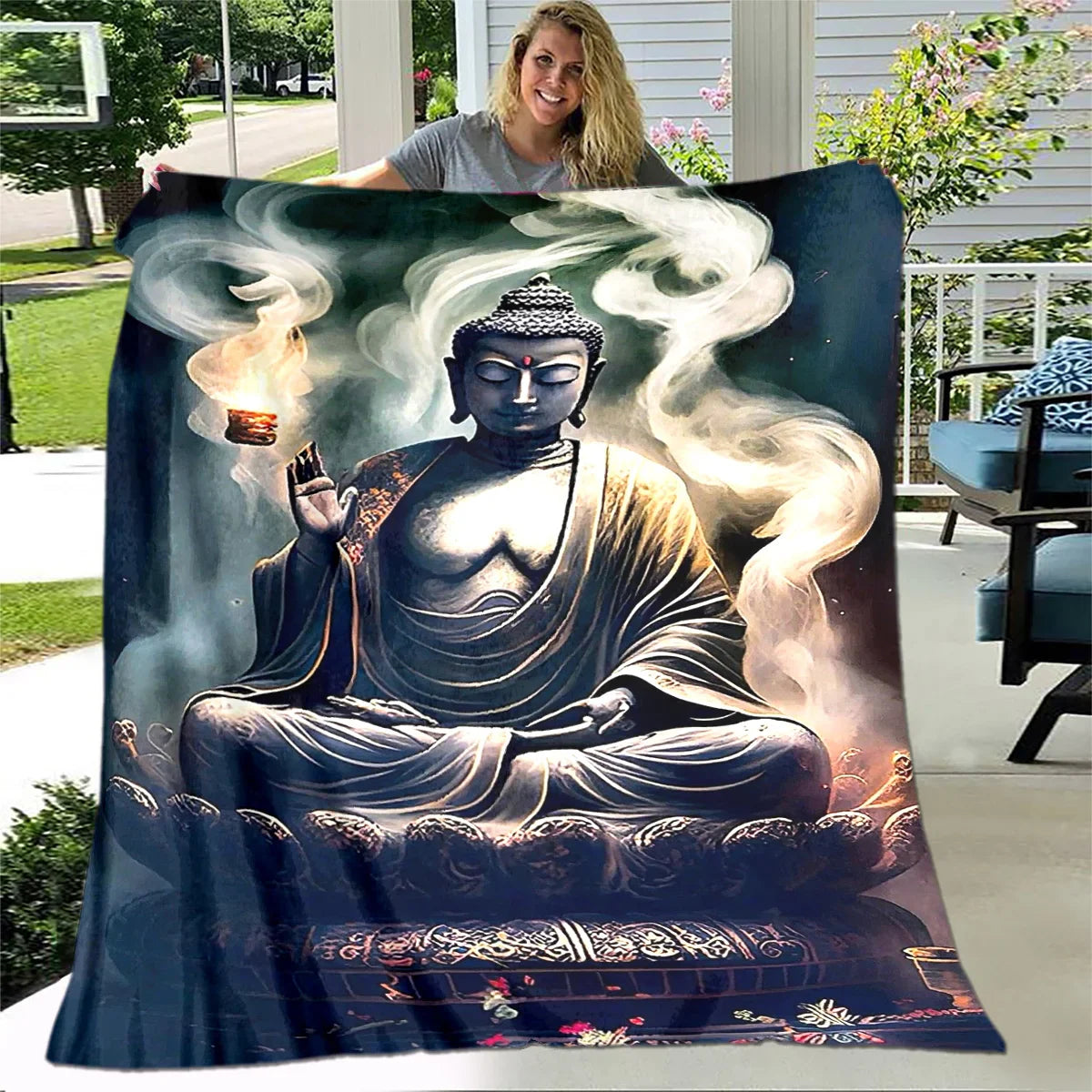 Buddha Sakyamuni Buddhism Faith Religion Soft Plush Blanket,Flannel Blanket Throw Blanket for Living Room Bedroom Bed Sofa Pray