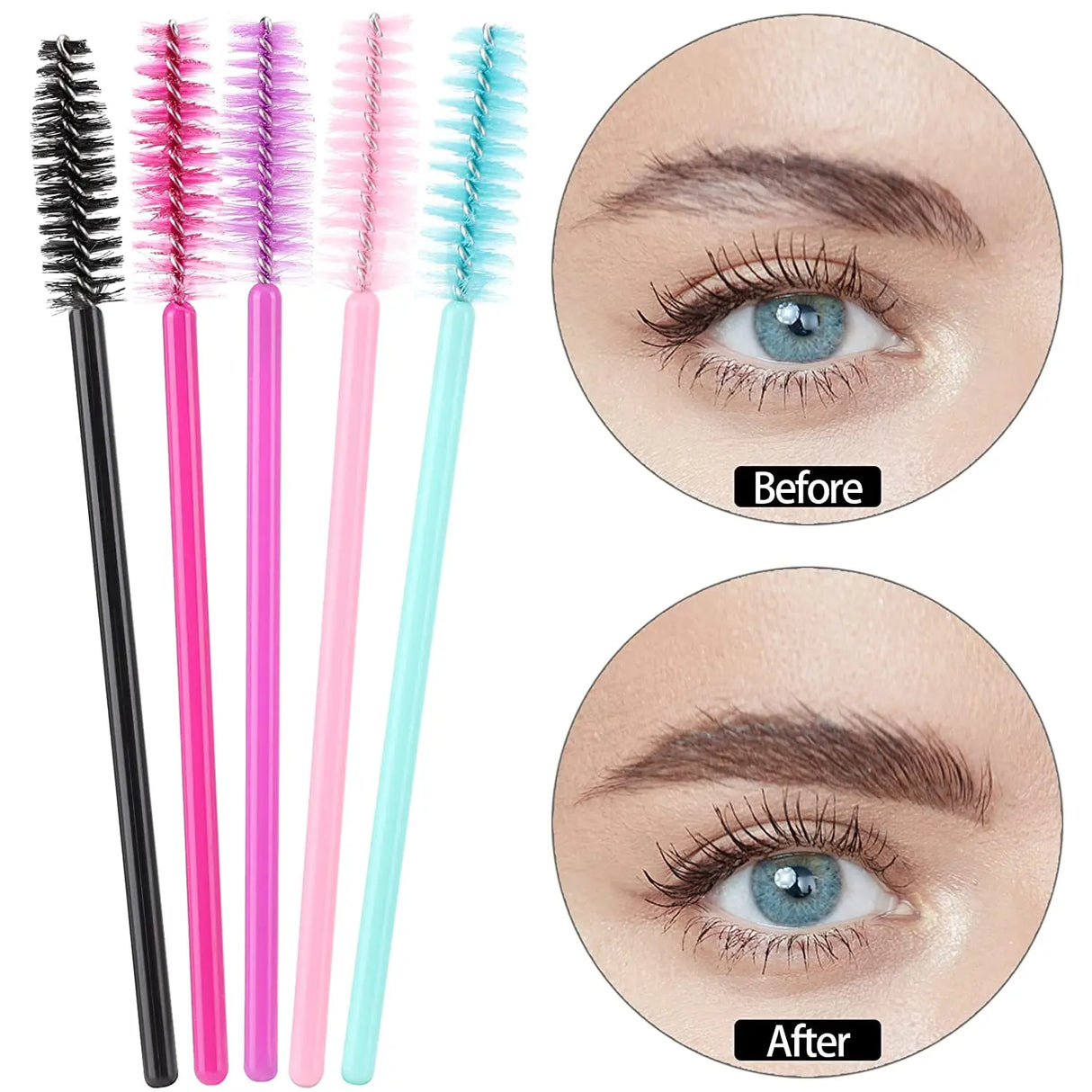 Disposable Mini Mascara Wands Applicator White Handle Eyelash Brush Set 1000pcs Eye Lashes Extension Tools