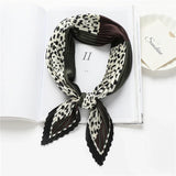 2023 Brand Crinkle Scarf Women Silk Satin Square Neck Tie Hand  Wirst Female Headscarves Bandana Shawl  Leopard Hair Foulard