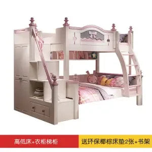 Solid wood bunk beds Two height adjustable beds Double beds upper and lower bunk beds for adults and children Small unit combina