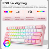 REDRAGON Fizz K617 RGB USB Mini Mechanical Gaming Wired Keyboard Red Switch 61 Key Gamer for Computer PC Laptop detachable cable