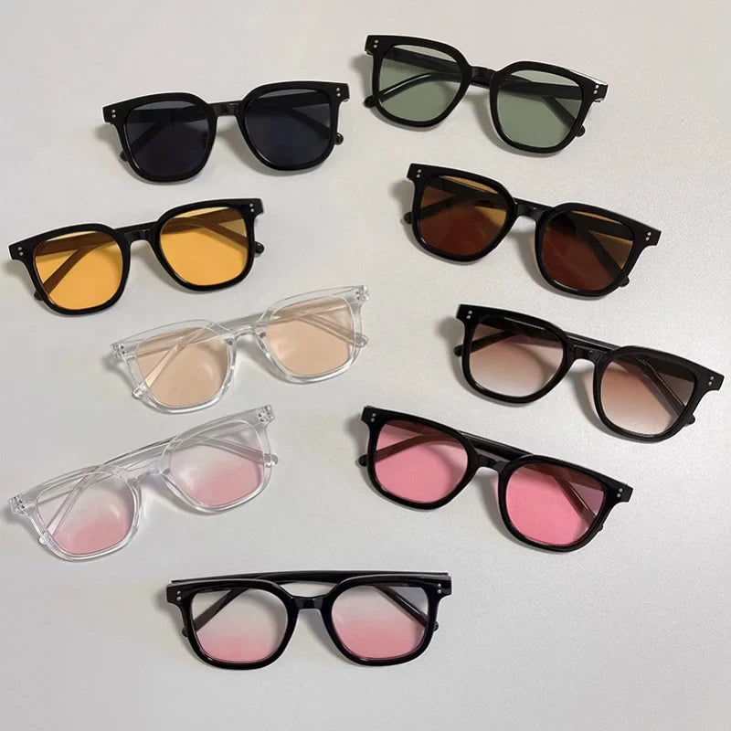 New Fashion Design Gradient Colorful Sunglasses Summer UV Protect Sun Block for Men Women Unisex Portable Pouch Cycling Sunglass