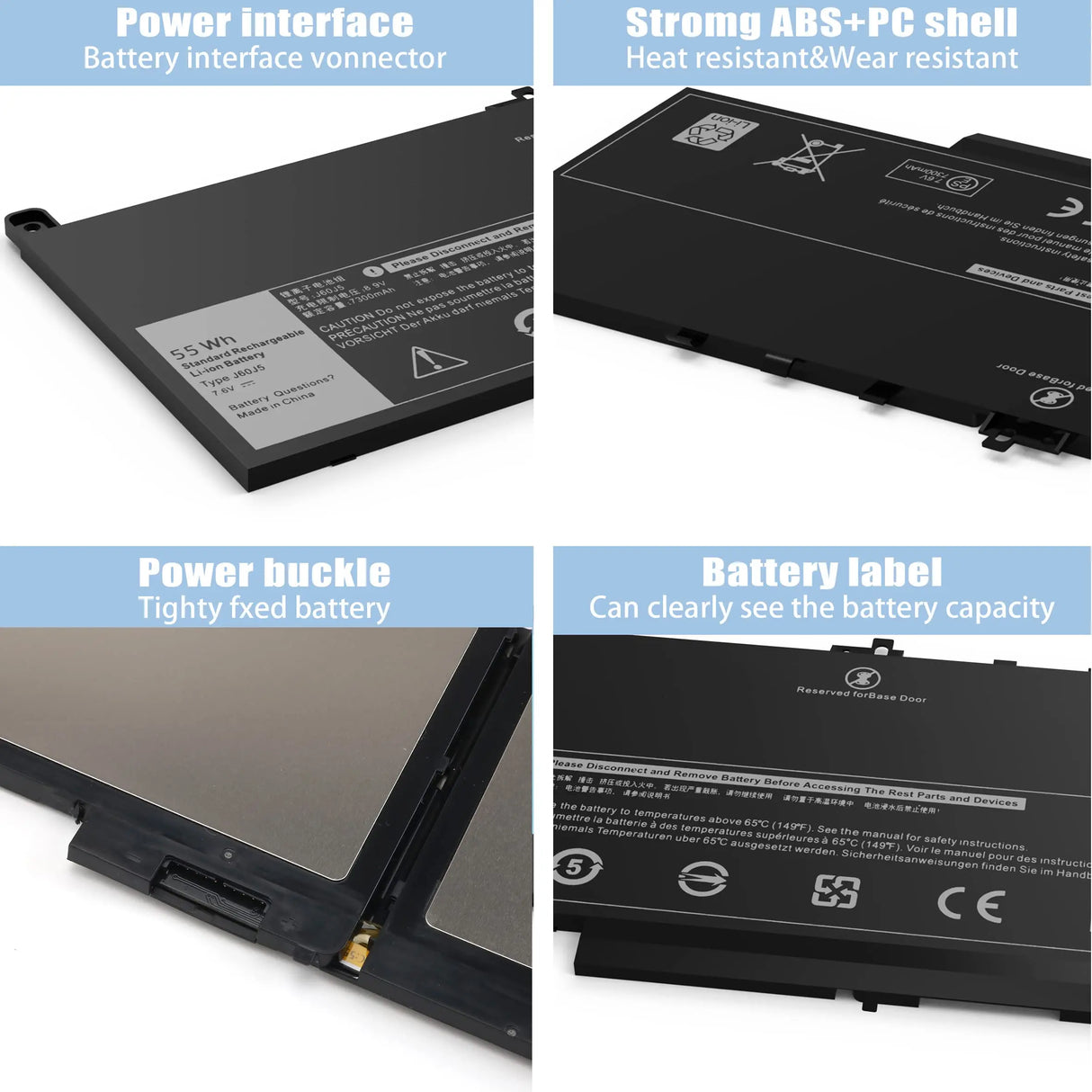 E7470 E7270 J60J5 Battery for Dell Latitude 7470 7270 Laptop Battery 1W2Y2 0MC34Y MC34Y R1V85 242WD GG4FM WYWJ2 451-BBSX BBSY