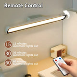 LED Reading Desk Lamp USB Rechargeable Light Stepless Dimming Table Lamp Remote Control Night Light for Bedroom Cabinet Closet