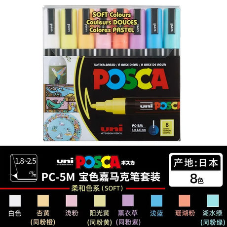 Uni Marker Pen, PC-3M Acrylic posca marcadores permanent marker graffiti paint pen For Rock Metal Leather Ceramic Glass Plastic