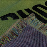 Casual Green Letter Tassels Knitted Portable Outdoor Camping Picnic Mat Vintage Throw Blankets for Bed Nap Blanket Sofa Cover
