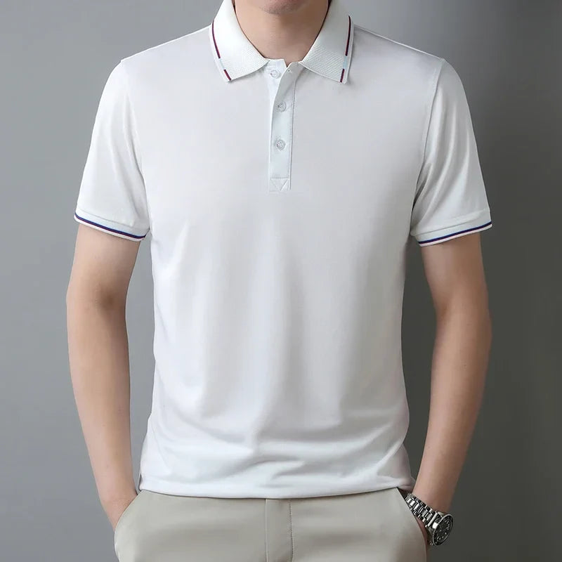 Pure Cotton Short Sleeved T-shirt, Men's Lapel, Summer New Casual and Comfortable POLO Shirt