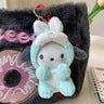 Sanrio Become A Bear Plush Keychain Cinnamoroll Anime Keychains Cute Girl 키링 Kawaii Room Decor Holiday Gifts Toys For Girls Baby